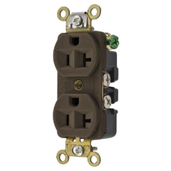 HUBBELL WIRING Wiring Device-Kellems HBL5352 1-Phase Compact Duplex Extra Heavy Duty Self-Grounding Screw Mount