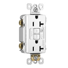 LEGRAND Pass Seymour 2097-TRAW Tamper-Resistant Self-Test GFCI Duplex Receptacle With Audible Alarm 20-Amp 125-Volt NEMA 5-20R