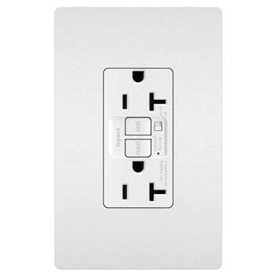 LEGRAND Pass Seymour 2097-TRAW Tamper-Resistant Self-Test GFCI Duplex Receptacle With Audible Alarm 20-Amp 125-Volt NEMA 5-20R