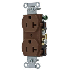 HUBBELL Hubbell Wiring CR20 Wiring Device-Kellems CR20 HWD 1-Phase Duplex Grounding Standard Straight Blade Receptacle 125 VAC