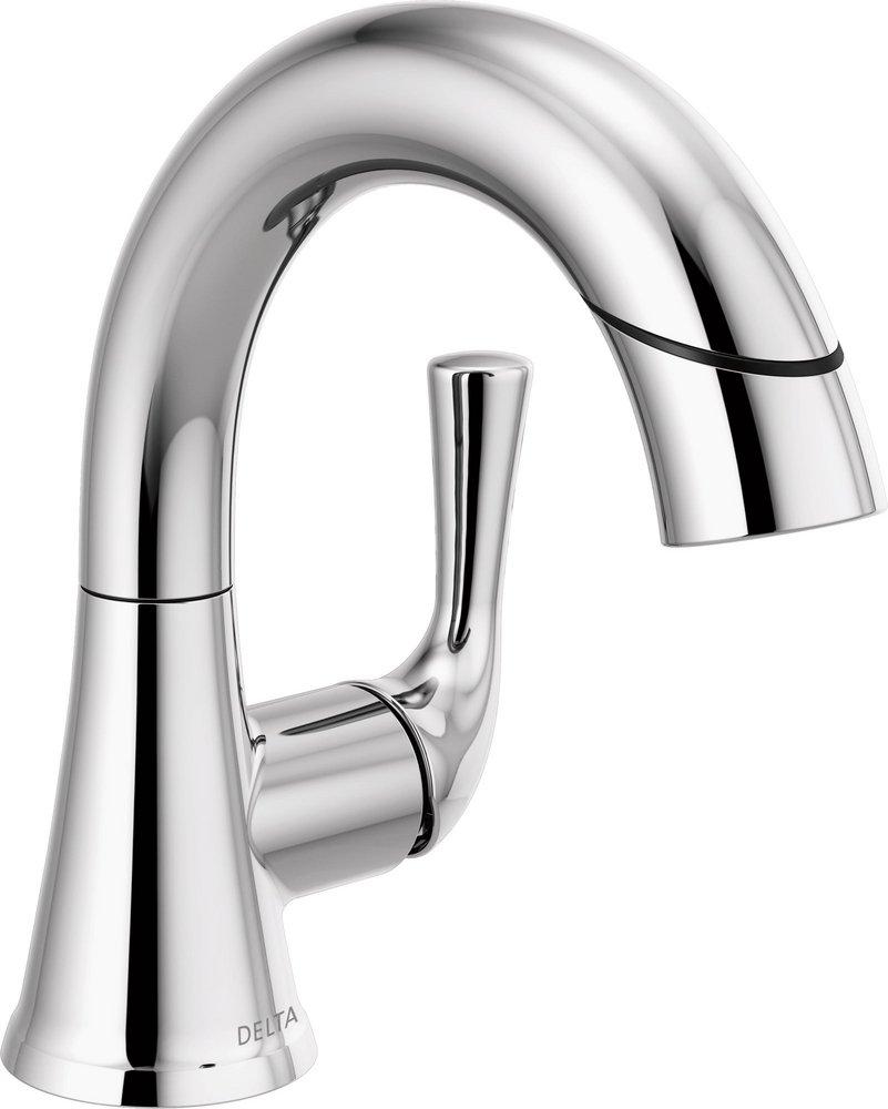 DELTA FAUCET Delta 533LF-PDMPU Kayra Single Handle Pull-Down Bathroom Faucet Chrome