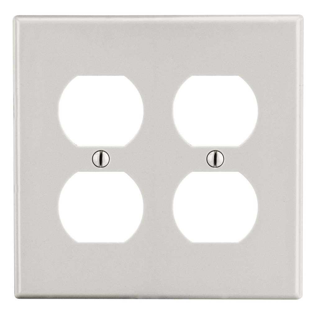HUBBELL Hubbell Wiring Device-Kellems P82LA Wallplate, 2 Gang, Light Almond