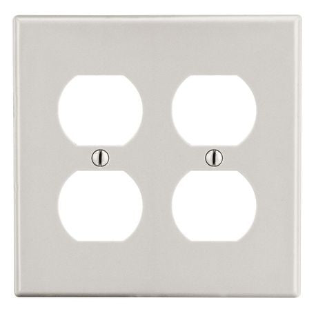 HUBBELL Hubbell Wiring Device-Kellems P82LA Wallplate, 2 Gang, Light Almond