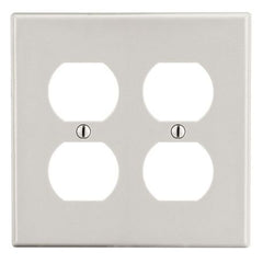 HUBBELL Hubbell Wiring Device-Kellems P82LA Wallplate, 2 Gang, Light Almond