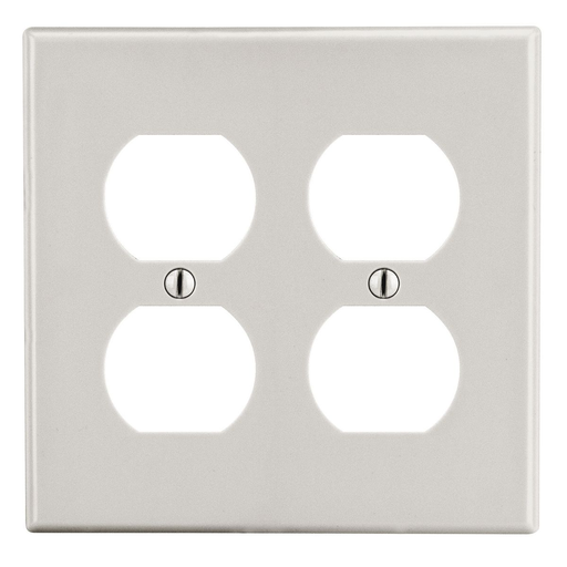 HUBBELL Hubbell Wiring Device-Kellems P82LA Wallplate, 2 Gang, Light Almond