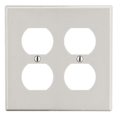 HUBBELL Hubbell Wiring Device-Kellems P82LA Wallplate, 2 Gang, Light Almond