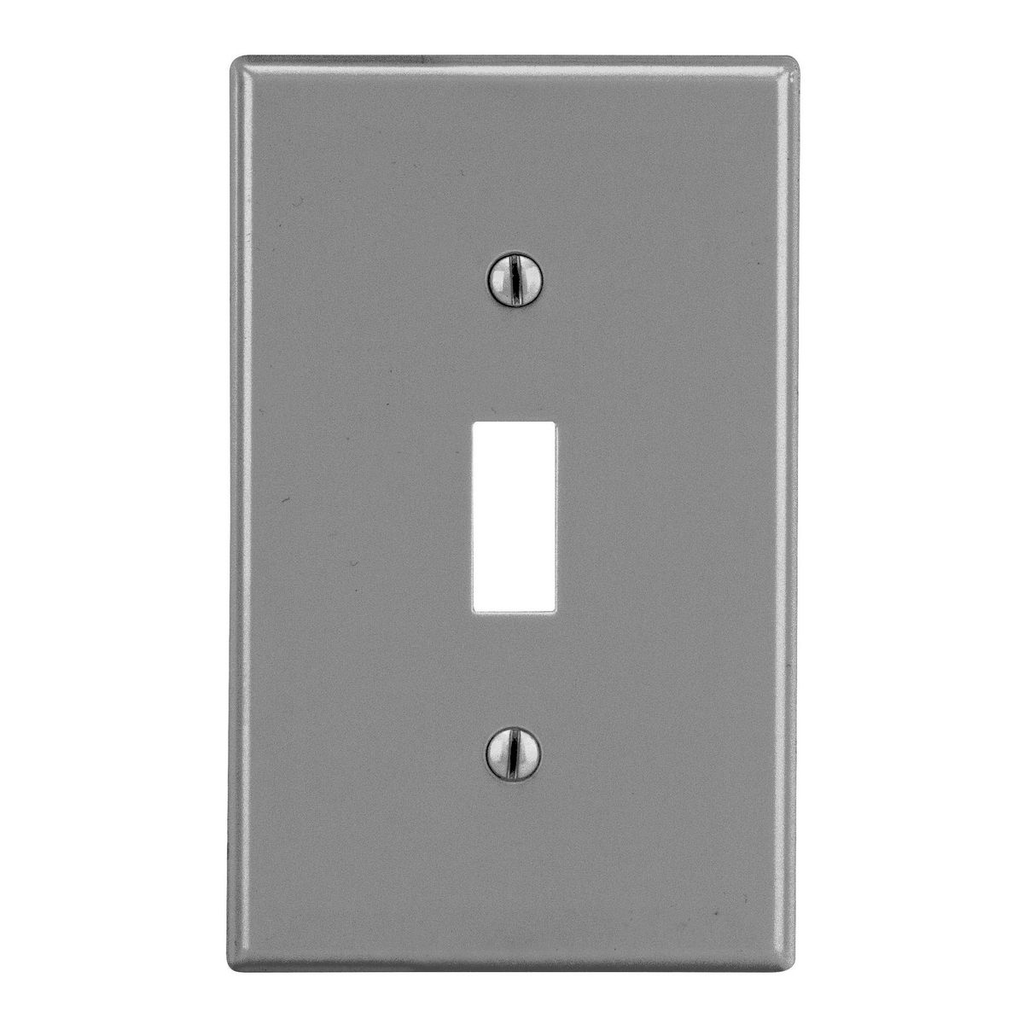 HUBBELL Hubbell Wiring Device-Kellems P1GY Wallplate, 1-Gang, Toggle, Gray
