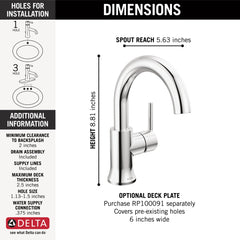 DELTA FAUCET Delta 559HAR-DST Trinsic Lavatory Faucet 1.2 Gallons per Minute