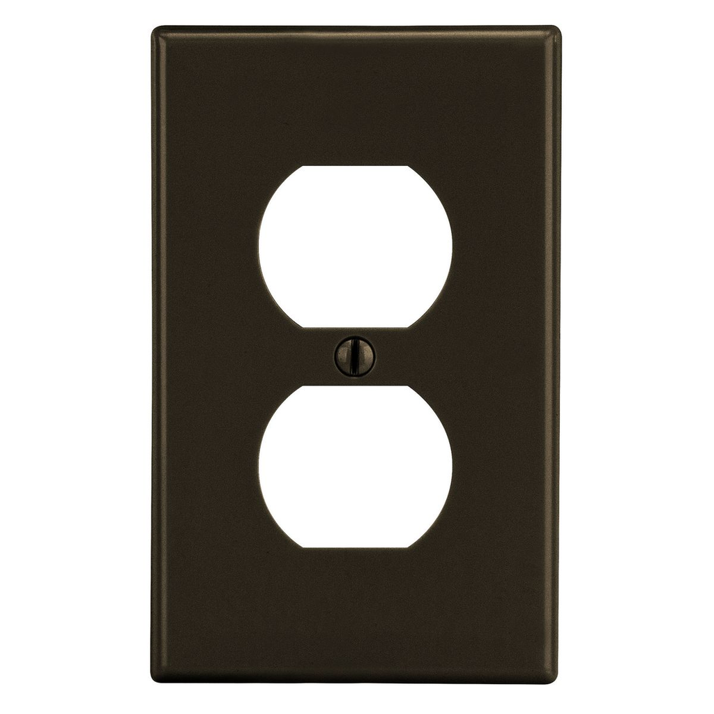 HUBBELL Hubbell Wiring Device-Kellems P8 1-Gang Brown Nylon Standard 1-Duplex Receptacle Screw Mount Wallplate