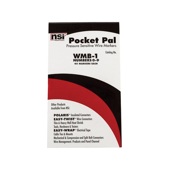 NSI INDUSTRIES NSI Industries WMB-1 Pocket Pal Wire Marker Book 450 Wire Markers 0-9