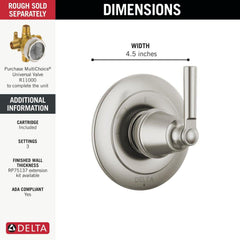 DELTA FAUCET Delta Faucet T11835-SS Saylor Single Handle Diverter Valve Trim in Stainless