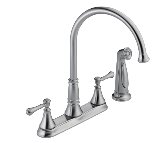 DELTA FAUCET Delta 2497LF-AR Cassidy Two Handle Kitchen Faucet with Spray