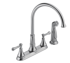 DELTA FAUCET Delta 2497LF-AR Cassidy Two Handle Kitchen Faucet with Spray