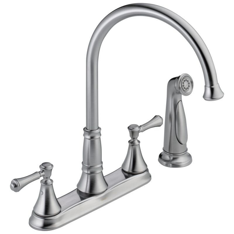 DELTA FAUCET Delta 2497LF-AR Cassidy Two Handle Kitchen Faucet with Spray