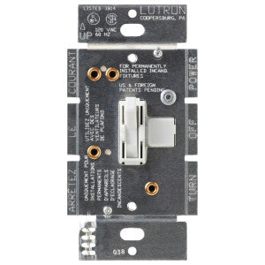 LUTRON Ariadni AY2-LFSQH-WH Fan/Light Control Dimmer 1.5 Amp 300 W 120 Volt