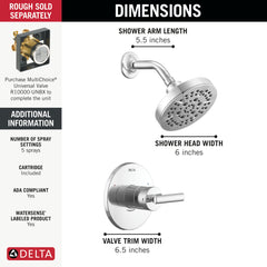 DELTA FAUCET Delta T14242 Monitor 14 Series Shower Trim 1.75 gpm