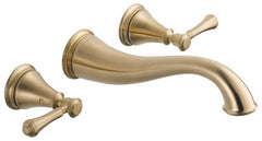 DELTA FAUCET Delta Faucet T3597LF-CZWL Cassidy Two Handle Wall Mount Bathroom Sink Faucet in Brilliance Champagne Bronze