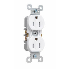 LEGRAND Pass & Seymour 3232TRSW Self-Grounding Tamper-Resistant Duplex Receptacle NEMA 5-15R White 15A 125V