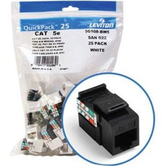 LEVITON Leviton 5G108-BE5 GigaMax CAT5e QuickPort Jack QuickPack 25-Pack Black