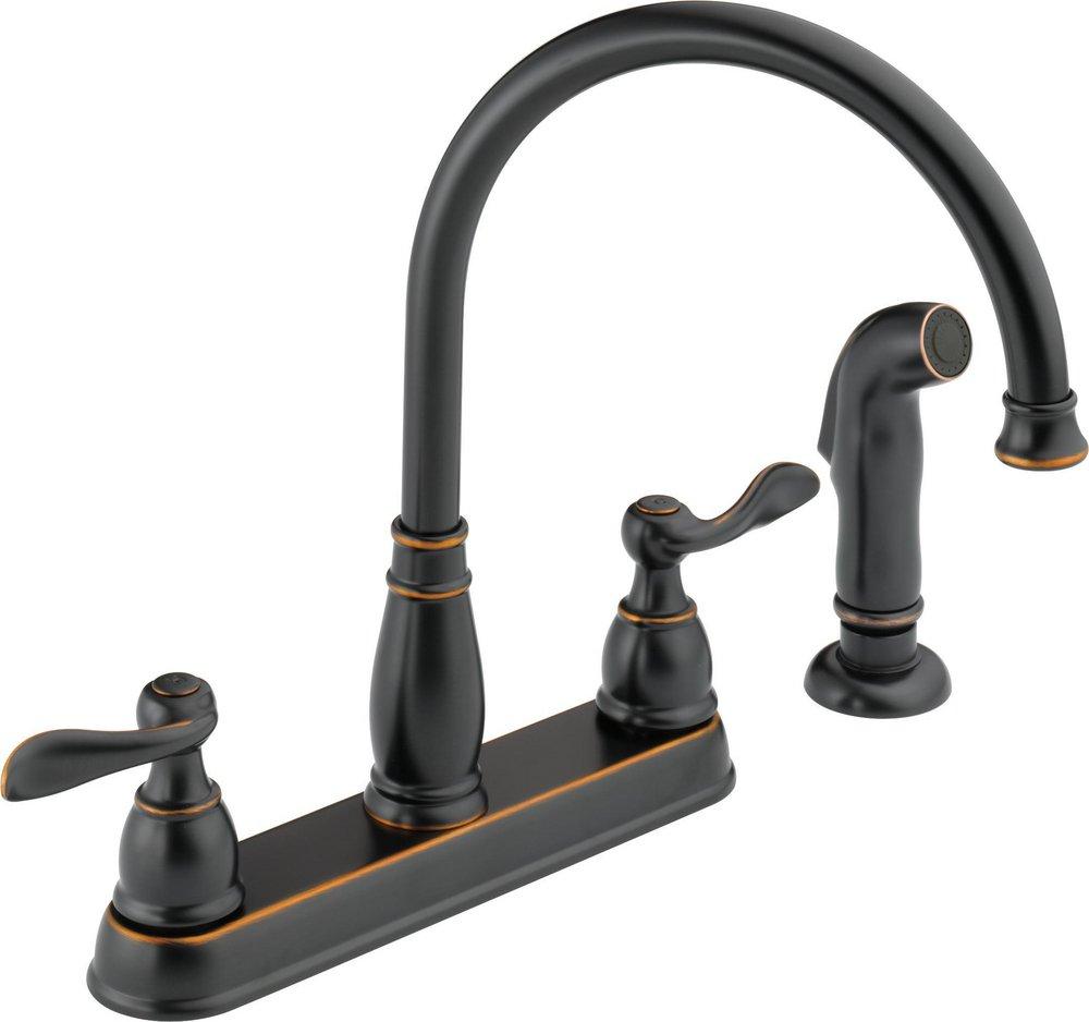 DELTA FAUCET Delta Faucet 21996LF-OB Windemere Two Handle Kitchen Faucet 1.8 gpm 4-hole 8 in replacement MPN