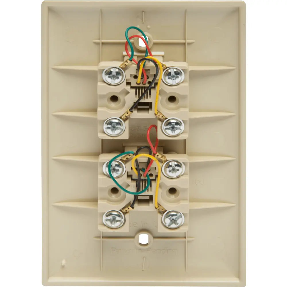 LEGRAND Pass & Seymour TPTE2I Single-Gang Pre-Configured Wall Plate with Two RJ11 Telephone Jacks