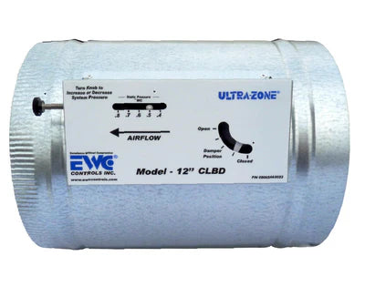 EWC CONTROLS Ewc Controls CLBD-12 Damper Round Static Pressure 12