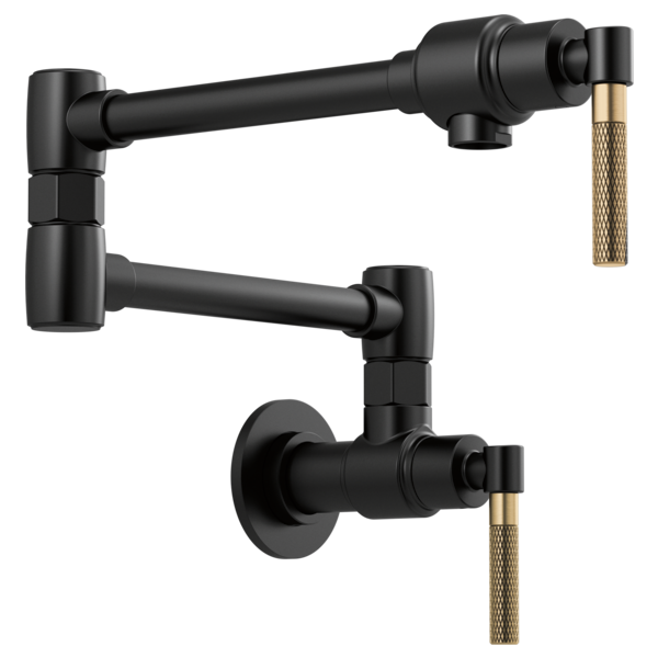 DELTA FAUCET Delta 62843LF-BLGL Brizo Litze: Wall Mount Pot Filler with Knurled Handle Kit