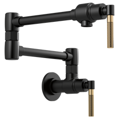 DELTA FAUCET Delta 62843LF-BLGL Brizo Litze: Wall Mount Pot Filler with Knurled Handle Kit