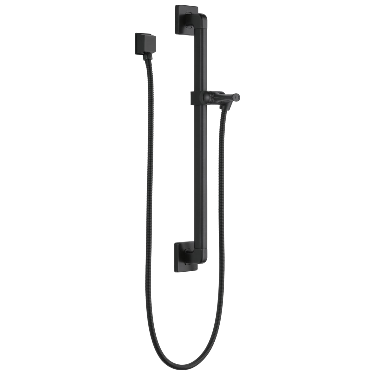 DELTA FAUCET Delta 51500-BL Slide Bar with Square Wall Elbow & Adjustable Handshower Mount & Hose 24 Inch