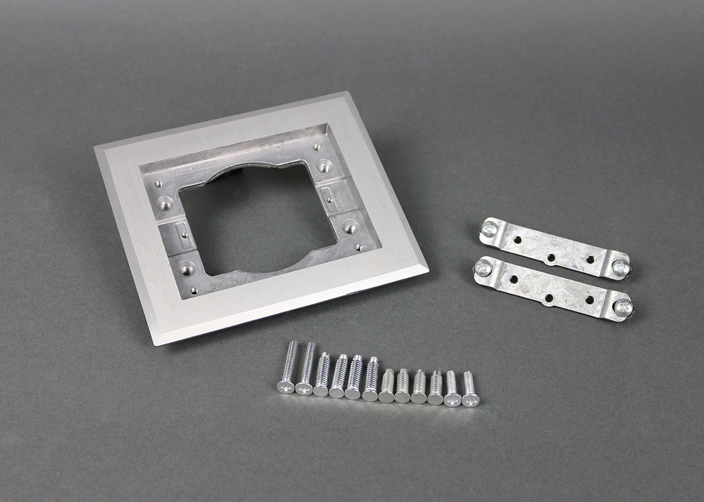 LEGRAND Wiremold 818TCAL 5.94 x 4.92 1-Gang Brushed Aluminum Floor Box Carpet and Tile Flange