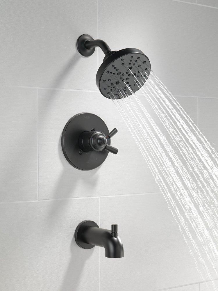 DELTA FAUCET Delta Faucet T17435-BL Saylor Two Handle Multi Function Bathtub & Shower Faucet in Matte Black (Trim Only)