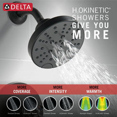 DELTA FAUCET Delta Faucet T17435-BL Saylor Two Handle Multi Function Bathtub & Shower Faucet in Matte Black (Trim Only)