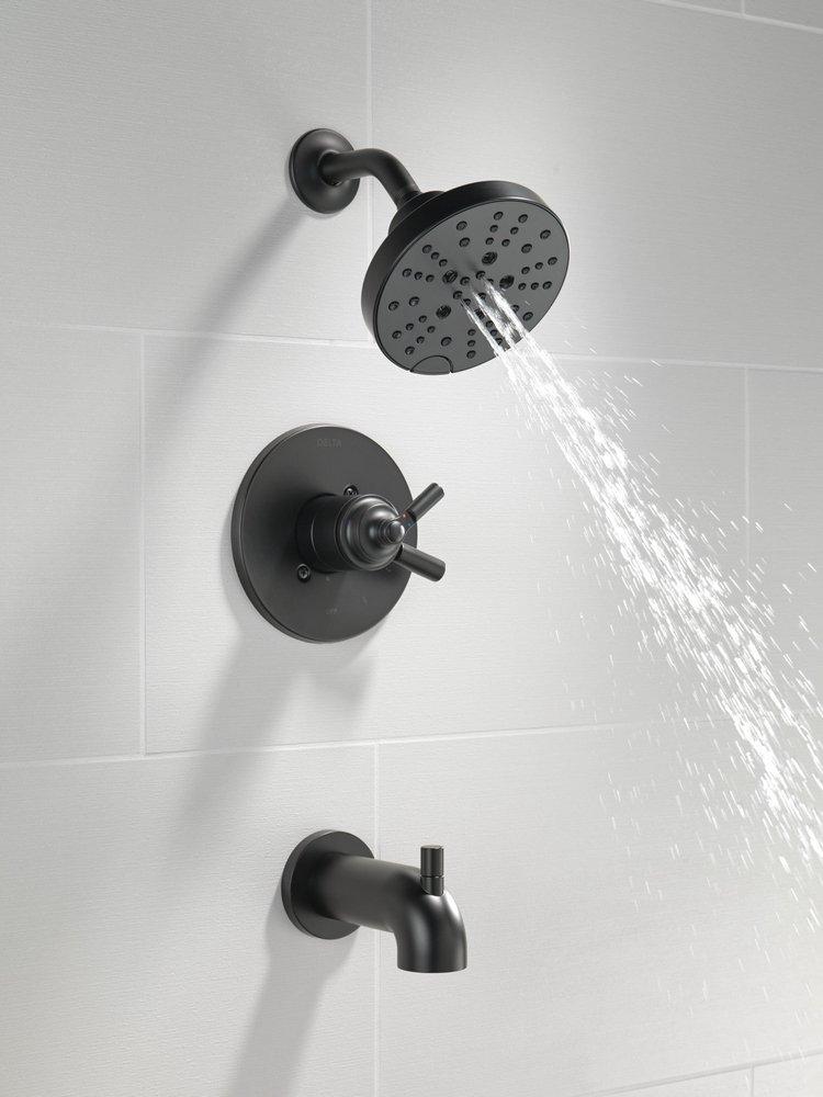 DELTA FAUCET Delta Faucet T17435-BL Saylor Two Handle Multi Function Bathtub & Shower Faucet in Matte Black (Trim Only)