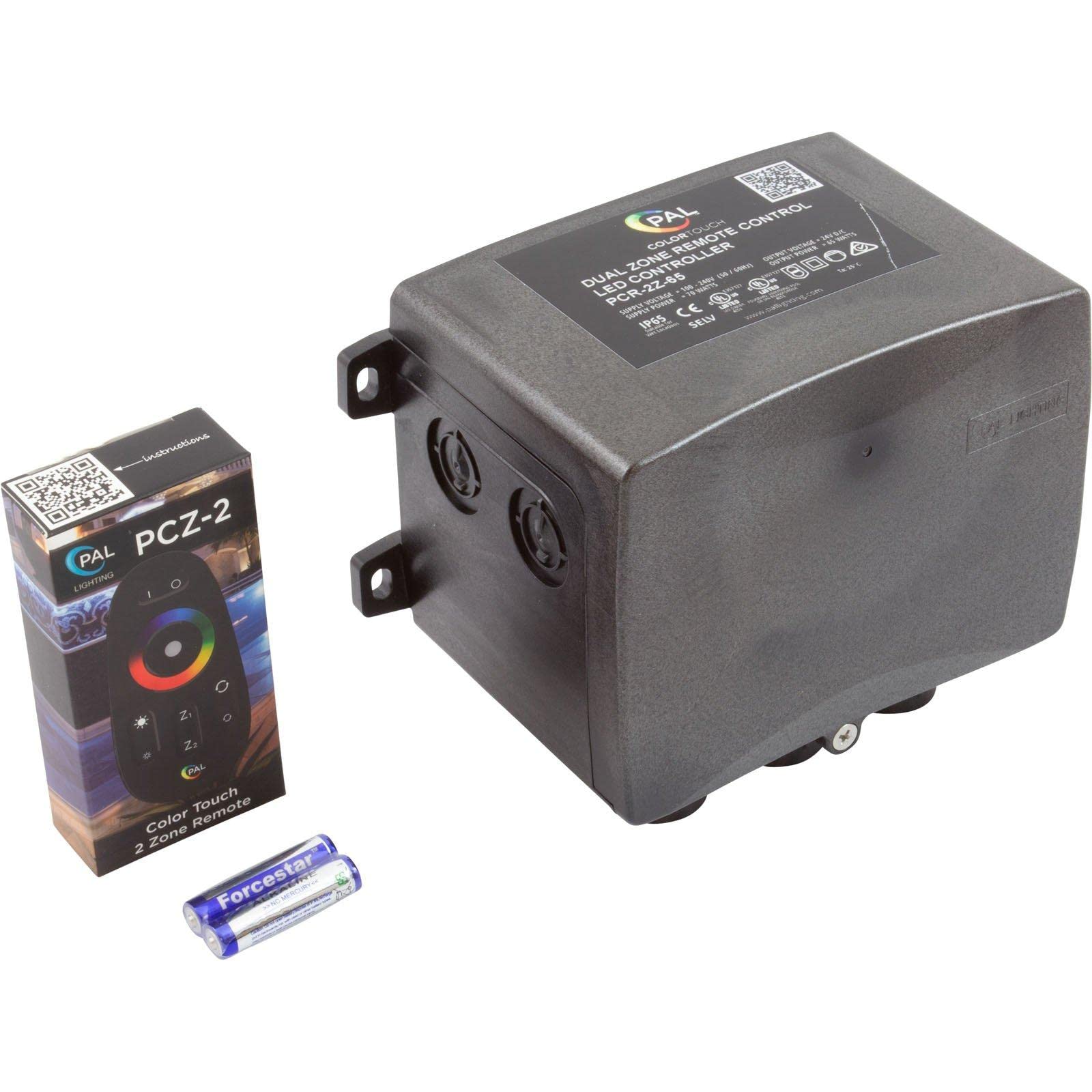 PAL LIGHTING PAL Lighting 64-PCR-2Z-65 Dual Zone 4Wire Drvr/Xformer w/Remote, 24VDC, 65W
