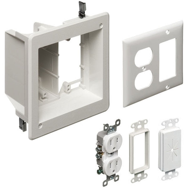 ARLINGTON Arlington Industries TVBR505K 2-Gang Recessed TV Box Kit for Power and Low Voltage