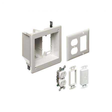 ARLINGTON Arlington Industries TVBR505K 2-Gang Recessed TV Box Kit for Power and Low Voltage