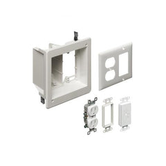 ARLINGTON Arlington Industries TVBR505K 2-Gang Recessed TV Box Kit for Power and Low Voltage