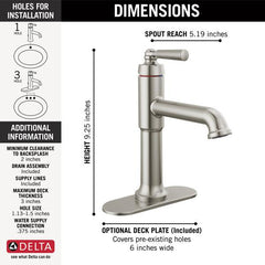 DELTA FAUCET Delta Faucet 536-SSMPU-DST Single Handle Bathroom Faucet