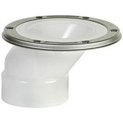 SIOUX CHIEF Sioux Chief 889-POMPK PVC Offset Closet Flange 4 inch x 3 inch with Stainless Steel Ring