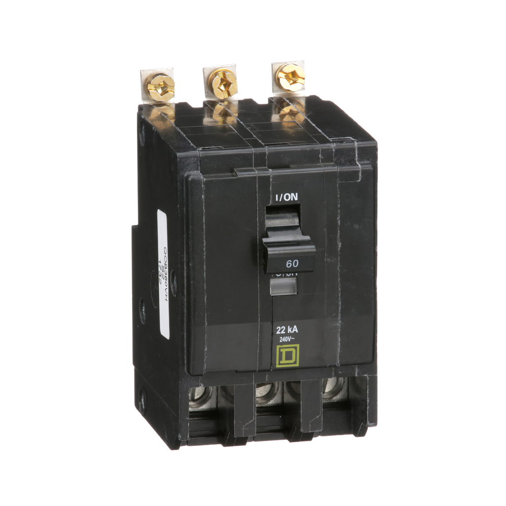 SCHNEIDER ELECTRIC Square D QOB360VH Miniature Circuit Breaker 60A 240V 3Ph , Bolt-On