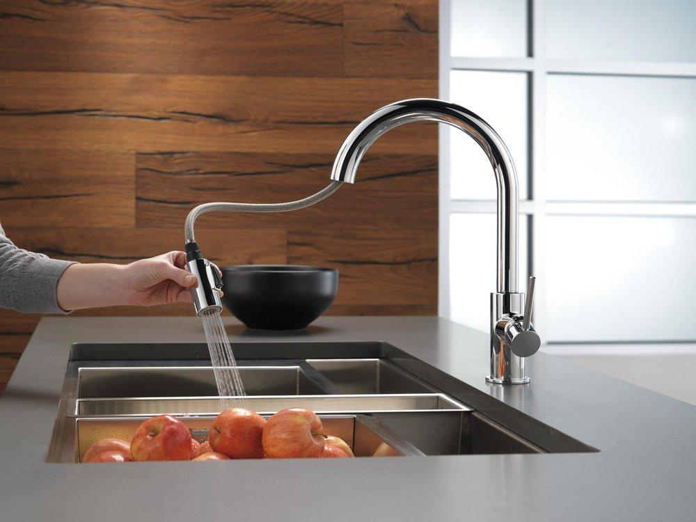 DELTA FAUCET Delta Faucet 9159-LS-DST Trinsic Single Handle Pull Down Kitchen Faucet