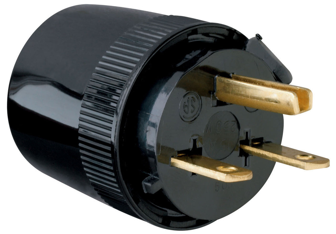 LEGRAND Legrand Pass & Seymour 5666-BK Str Bld Plug 3W 15A 250V Dead Front