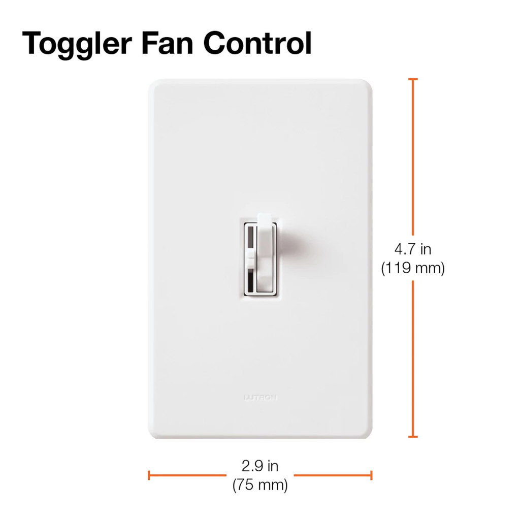LUTRON Ariadni AYFSQ-FH-WH Toggle Fan Control 120 Volt (1 Pole/3 Way)