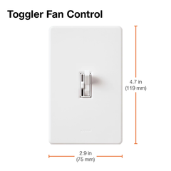 LUTRON Ariadni AYFSQ-FH-WH Toggle Fan Control 120 Volt (1 Pole/3 Way)