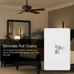 LUTRON Ariadni AYFSQ-FH-WH Toggle Fan Control 120 Volt (1 Pole/3 Way)