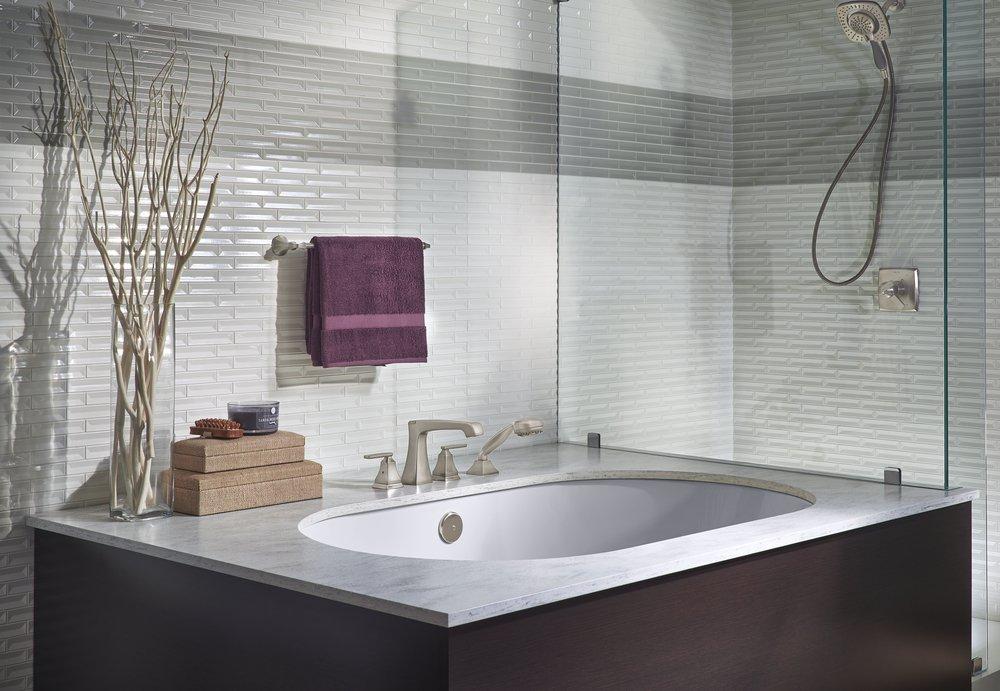 DELTA FAUCET Delta Faucet T4764 Ashlyn Roman Tub Faucet with Handshower Chrome Trim Kit Only