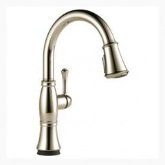 DELTA FAUCET Delta 9197T-PN-PR-DST Single Handle Pull-Down Kitchen Faucet with Touch2O and ShieldSpray