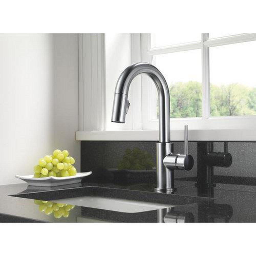 DELTA FAUCET Delta Faucet 9959-DST Trinsic Single Handle Pull-Down Bar Faucet in Chrome