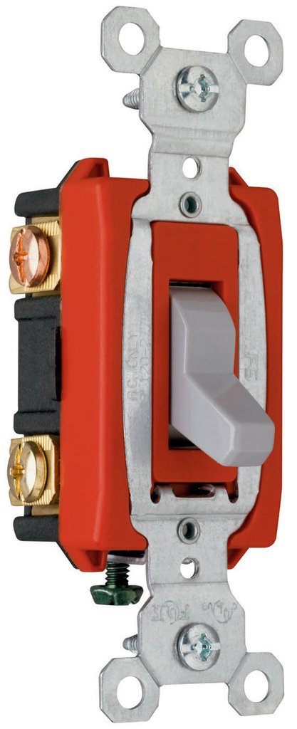 LEGRAND Pass & Seymour CSB20AC3-GRY 3-Way Heavy Duty Toggle Switch 120/277 VAC 20 Amp