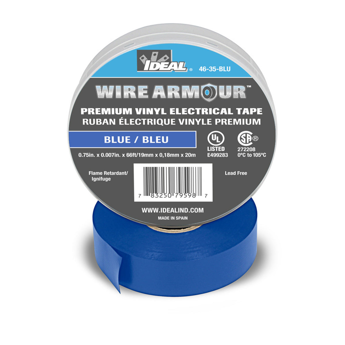IDEAL INDUSTRIES Ideal 46-35-BLU Vinyl Color Coding Tape, Blue, 3/4 X 66'